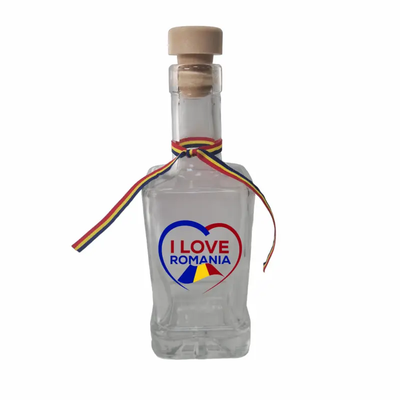 I love romania, sticla cu mesaj patrata, 250 ml, model divgs318 13